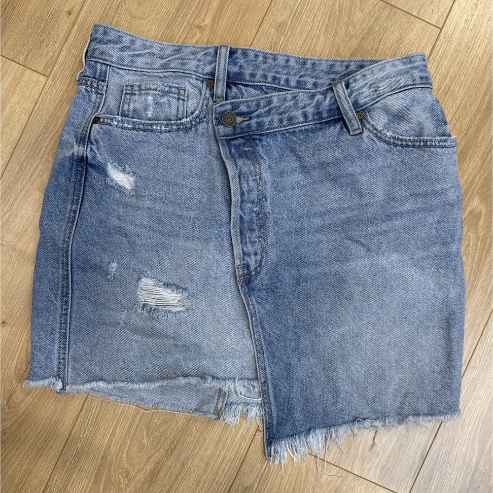Hidden Los Angeles Asymmetric Crossover Mini Skirt 90's Grunge Distressed M